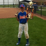 Scott holding the first 10U Diamond Kings Trophy along with his own trophy