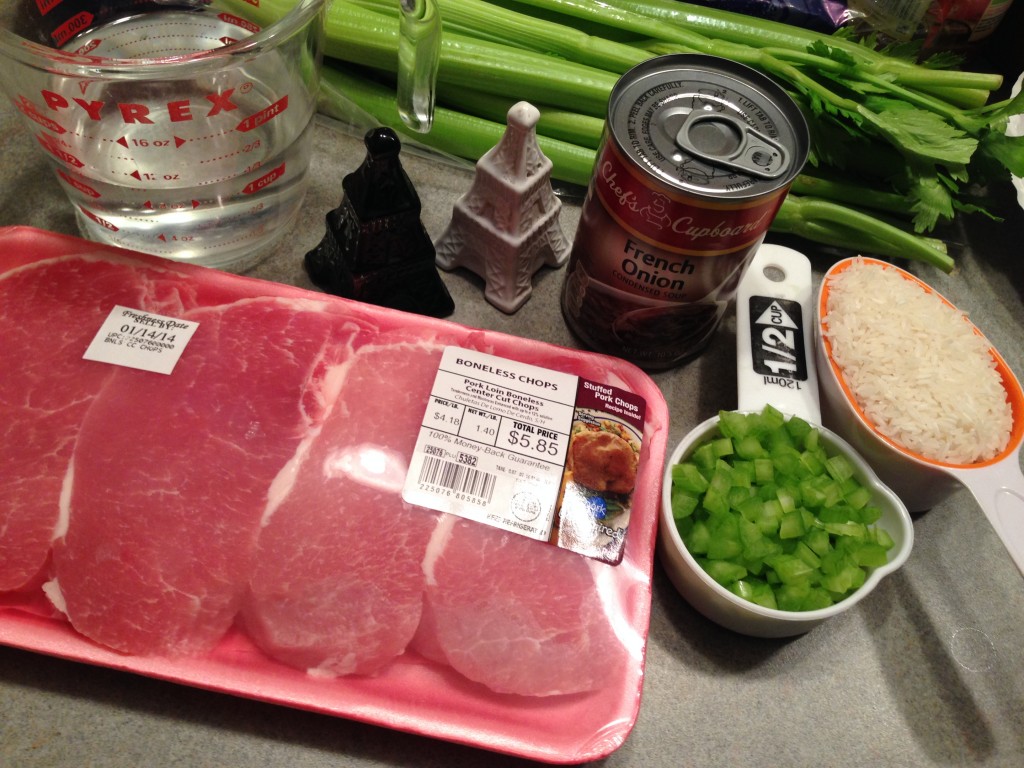 ingredients for skillet pork chops with rice