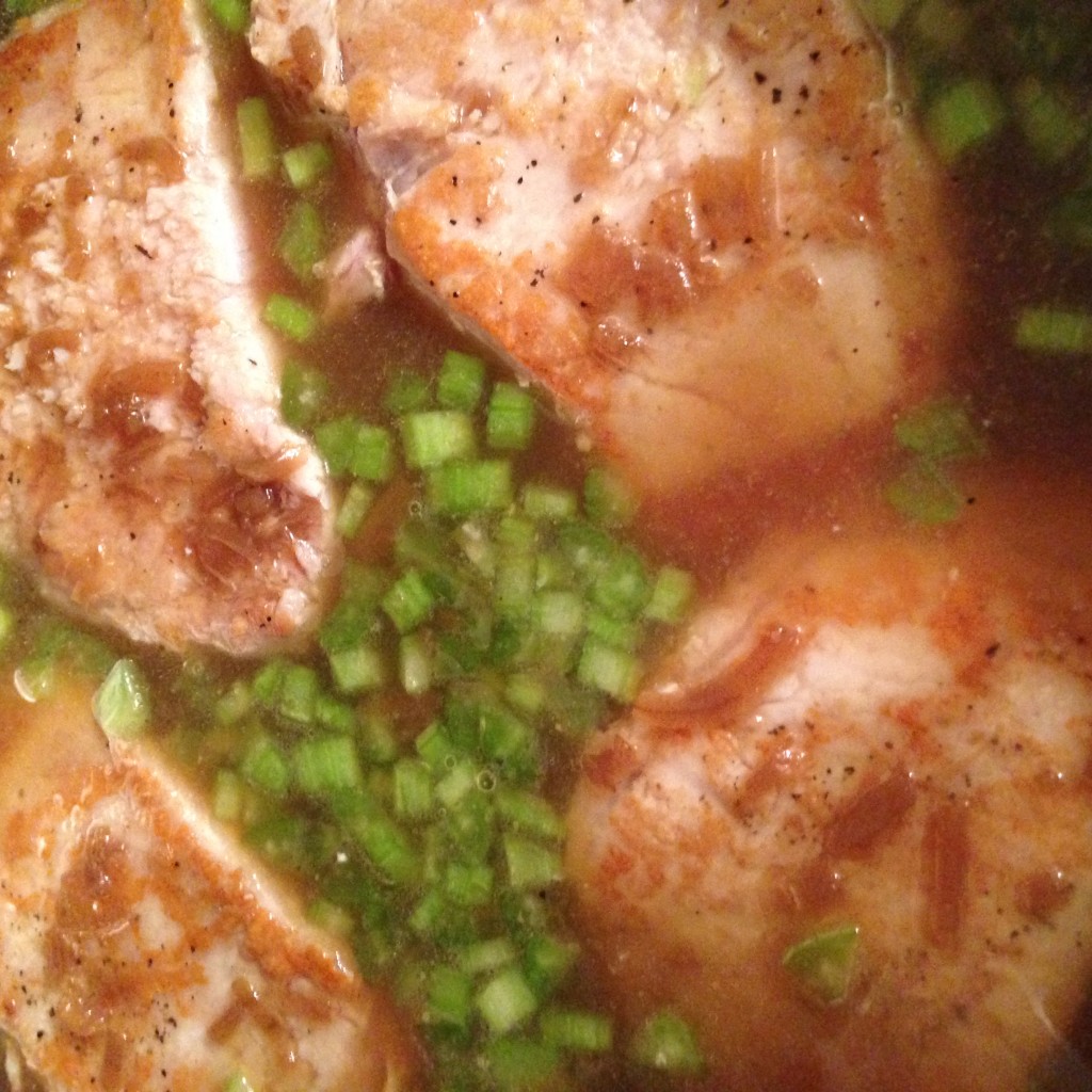 cook ingredients for skillet pork chops and rice