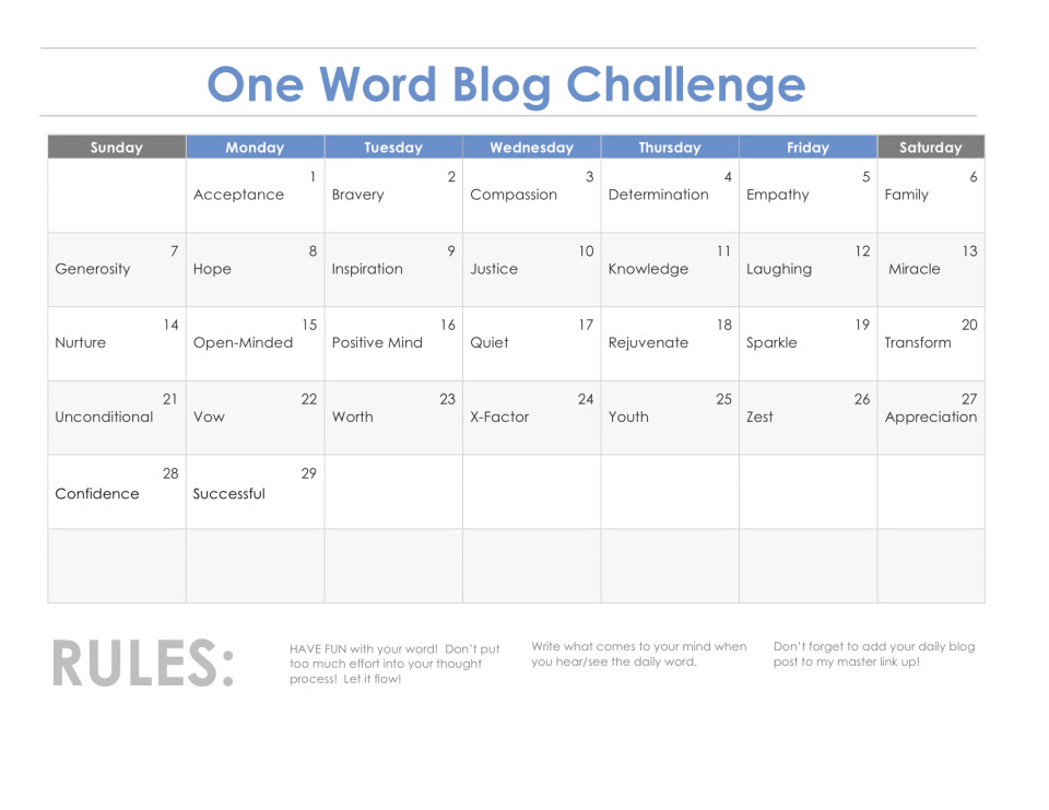 Word-A-Day Blog Challenge
