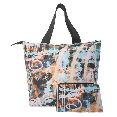 Lightweight Tote, packable, digital print in vibrant colors