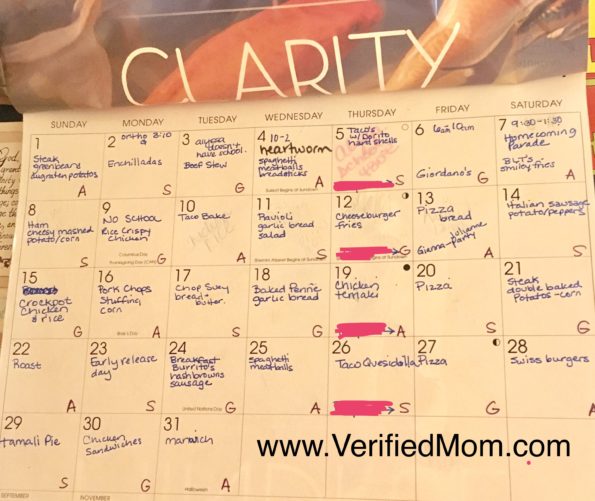 Meal Planning for a Month