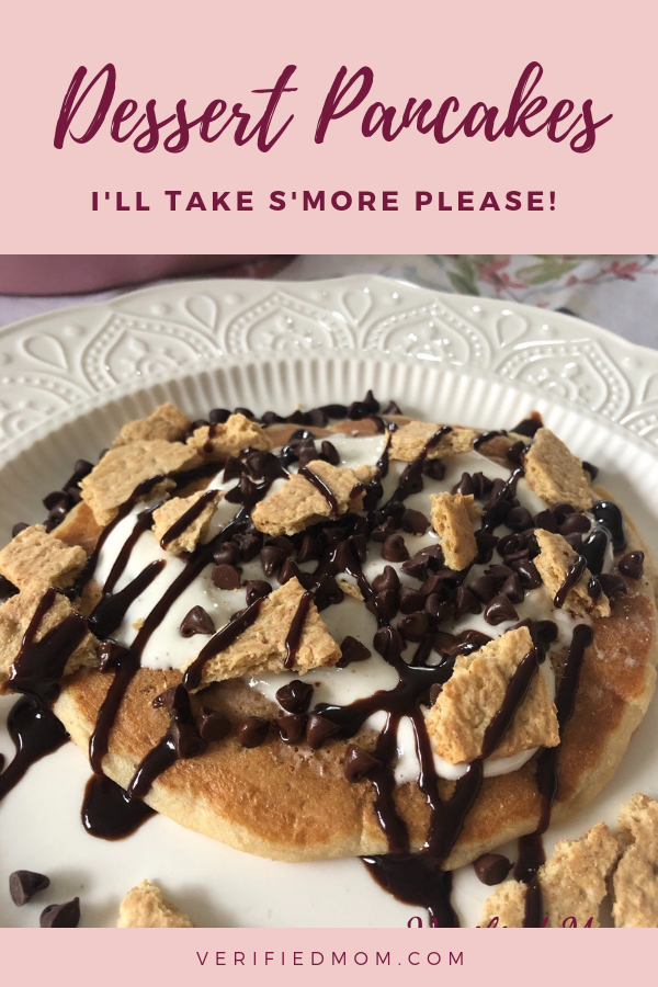 Make a healthy dessert pancake by using the new Krusteaz Buttermilk Protein Pancake mix which contains 15 grams of protein and 4 grams of fiber per serving!  #AD #Review